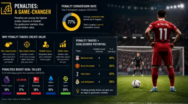 How Penalty Takers Create Hidden Value in Goalscorer Markets