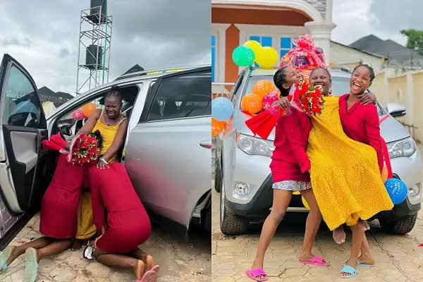Mother In Tears As Twin Daughters Gift Her Brand New SUV (Video)
