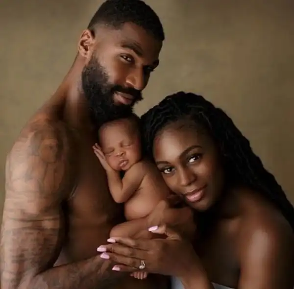 Mike Edwards And Wife Share First Facially Visible Photos Of Their Son, Olaoluwa