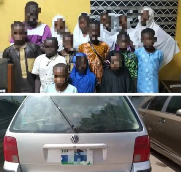 Driver Arrested For Cramming 15 Children Into A Car In Lagos