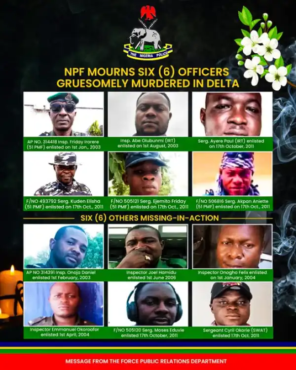 Commotion As Six Policemen Are Ambushed And Killed While Investigating The Disappearance Of Their Colleagues In Delta