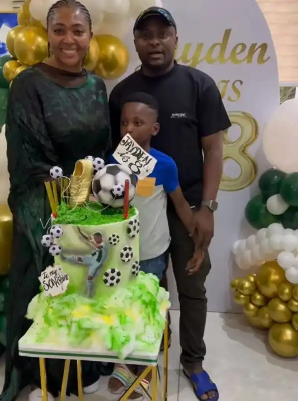 Ubi Franklin, Lilian Esoro reunite to celebrate son’s 8th birthday
