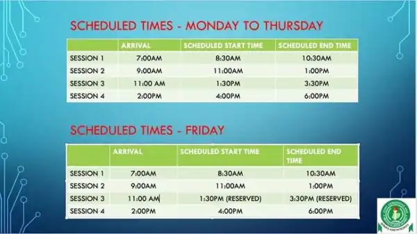 JAMB Shifts 2026 UTME Exam Time - First Session Now Starts at 7:00AM Arrival