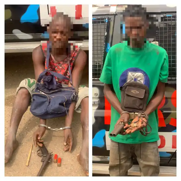 Police arrest two suspects with locally made guns and charms in Lagos