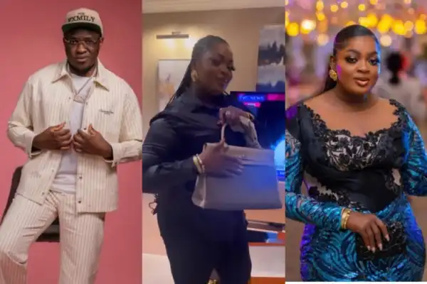 ‘Thank you for believing in me’ Eniola Badmus beams for joy as Pastor Tobi Adegboyega gifts her Hermes bag worth millions (video)