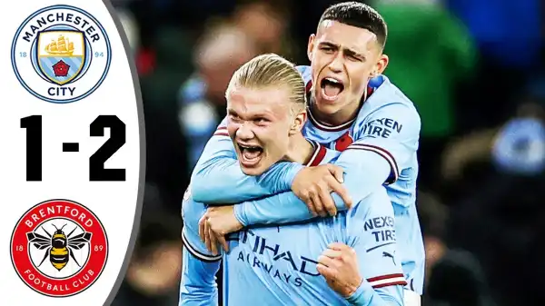 Manchester City vs Brentford 1 - 2 (Premier League 2022 Goals & Highlights)