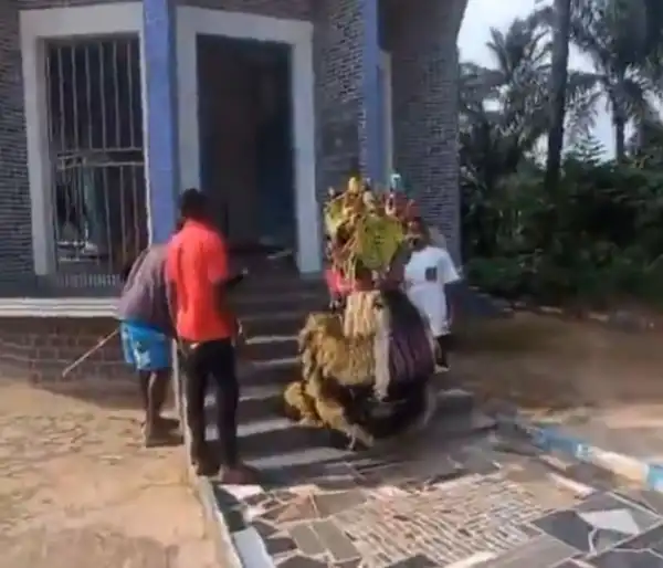 Masquerade Spotted Praying At The Grotto Of Holy Mary (Video)