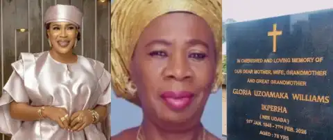“You Remain Forever In Our Hearts”- Faithia Balogun Visits Mother’s Graveside Six Months After Her Passing
