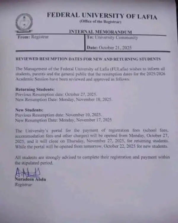 FULAFIA announces reviewed resumption date