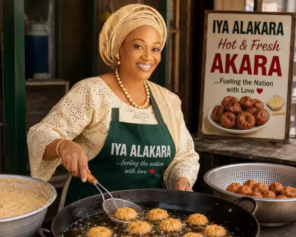 Tinubu media center releases AI image of First Lady as akara seller