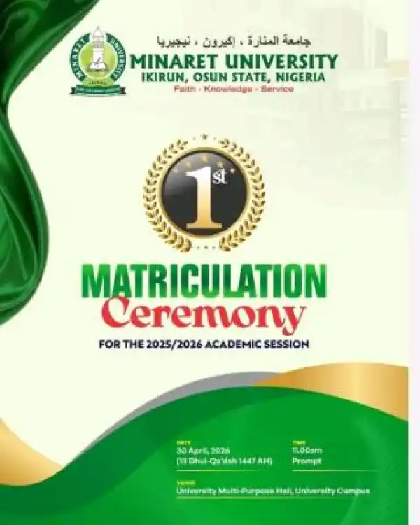 Minaret announces Maiden Matriculation Ceremony