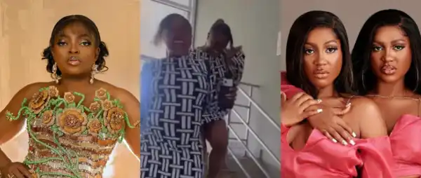 Funke Akindele Confronts BBNaija Twins Handi And Wanni Over Their Short Dresses