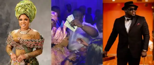Soso Soberekon Showers Iyabo Ojo with Dollars at Priscy and Juma Jux’s Wedding