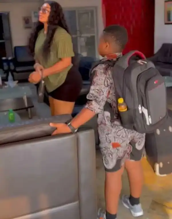 God Protect Him – Moment BBNaija’s Beatrice Says As She Sends Son To Boarding School (Video)