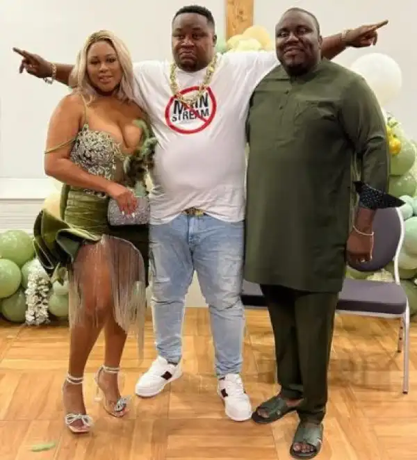 Cubana Chiefpriest Showers Dollars, Pounds on Sister After Calling Out BBNaija