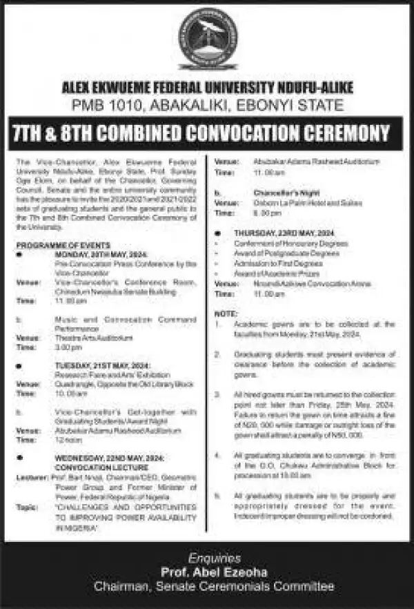 FUNAI 7th & 8th Combined Convocation Ceremony