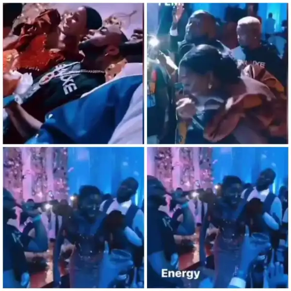 Davido crashes wedding reception of a couple in Ghana; treats their guests to some of his hit songs (video)