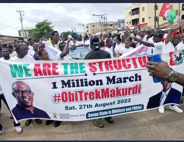 "The Obidients, I See You" - Peter Obi Says After Benue State Mega Rally