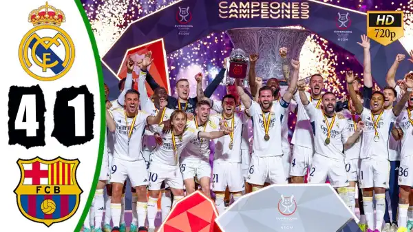 Real Madrid vs Barcelona 4 - 1 (Supercopa Final Goals & Highlights)