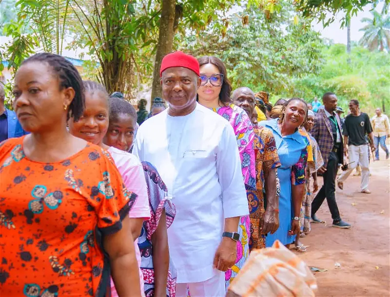 Governor Uzodimma votes, commends conducive atmosphere for election