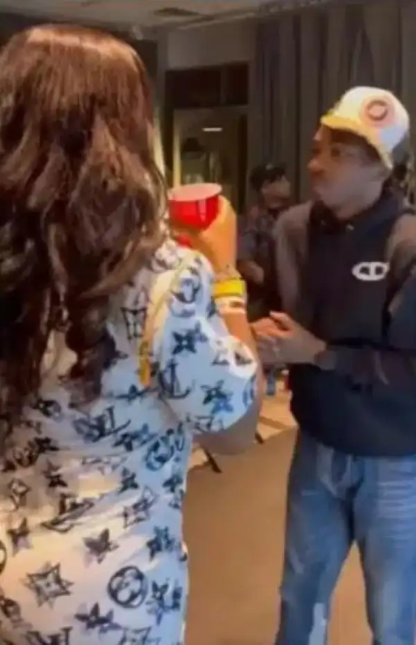 The Hilarious Moment Davido Took Chioma Away While She Was Interacting With Mayorkun (Video)