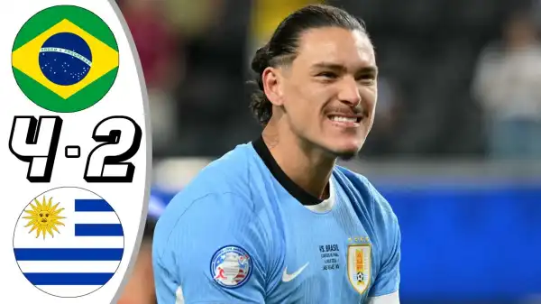 Uruguay vs Brazil 0 - 0 PEN 4-2 (Copa America 2024 Goals & Highlights)