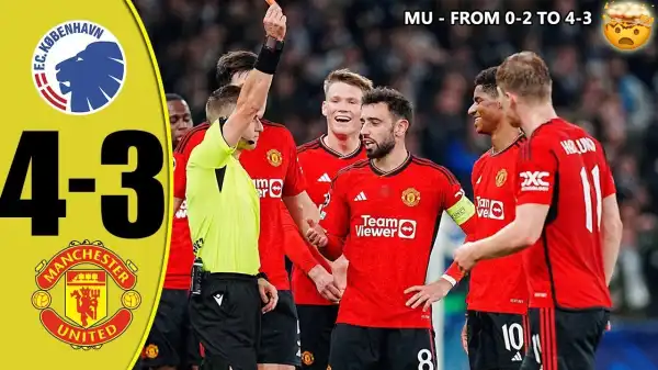 Copenhagen vs Manchester United 4 - 3 (Champions League Goals & Highlights)