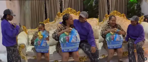 Beautiful Moment Taaooma Surprises Toyin Abraham With Home Visit And Gifts