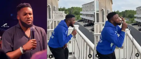Ebuka Songs Spotted Singing On The Balcony Of His American Neighborhood, Fans React