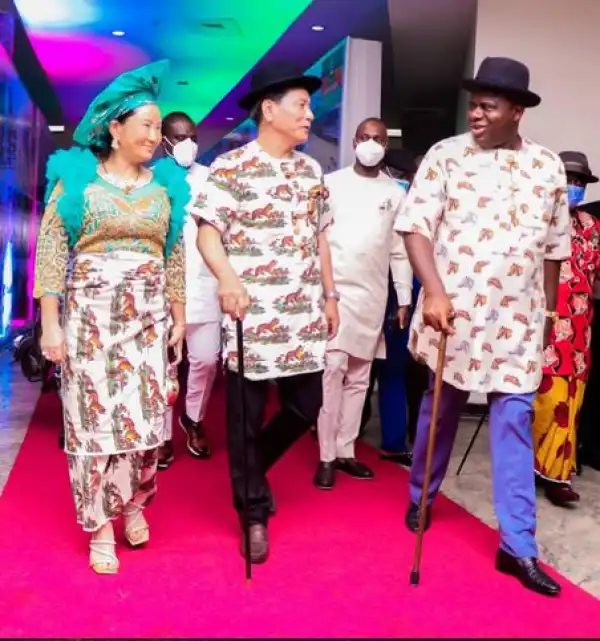 South Korea Ambassador, Kim Young-Chae And His Wife Wear Traditional Ijaw Attires