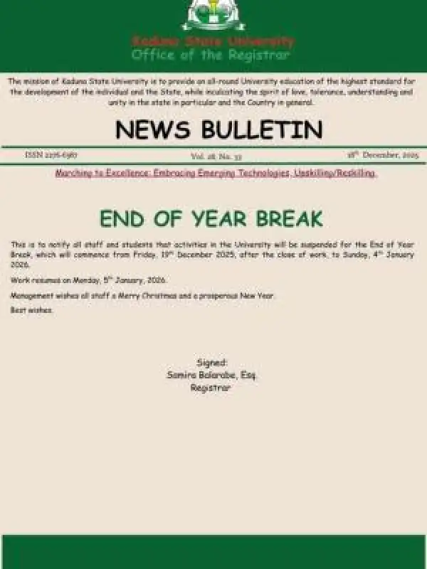 KASU announces end of year break