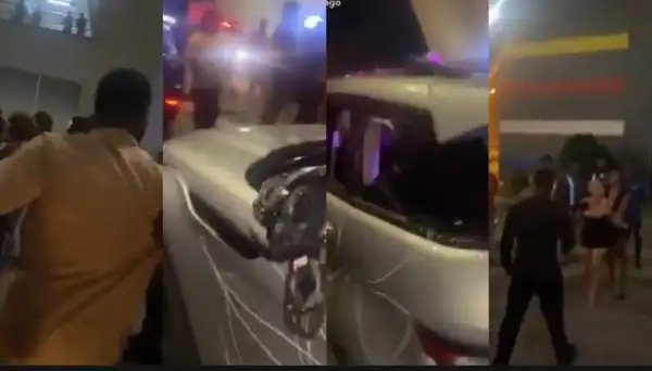 Married Man Destroys Range Rover He Bought For His Side After Accusing Her Of Cheating In Ikoyi (Video)