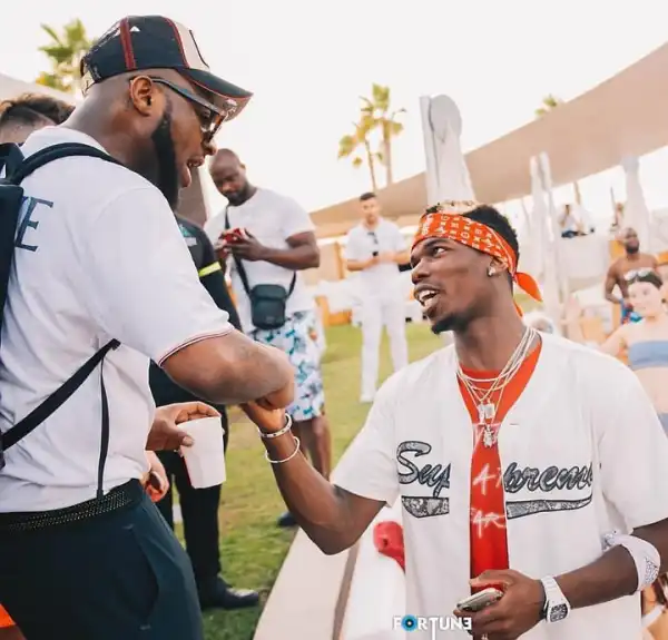 Davido Meets Man Utd Star, Paul Pogba After Game Against Atlanta (Video)