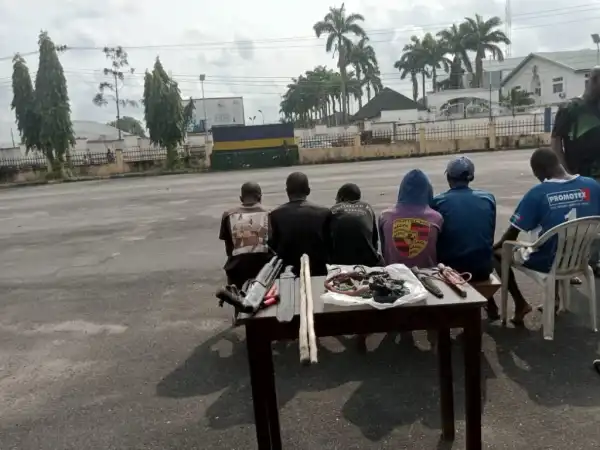 Imo: Police parade six criminal suspects, recover arms, free victims