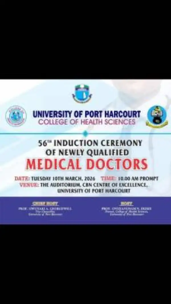UNIPORT announces 56th Induction Ceremony for newly qualified medical doctors