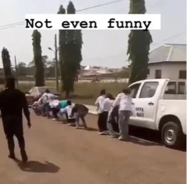 Security Operatives Dehumanize Students Celebrating After Graduation, Force Them to Frog Jump (Video)