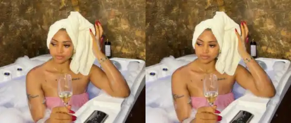 Regina Daniels Stirs Buzz With Bathtub Post and Message to Fellow Women
