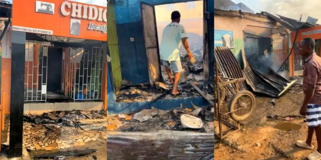 Fire destroys shops in Aba