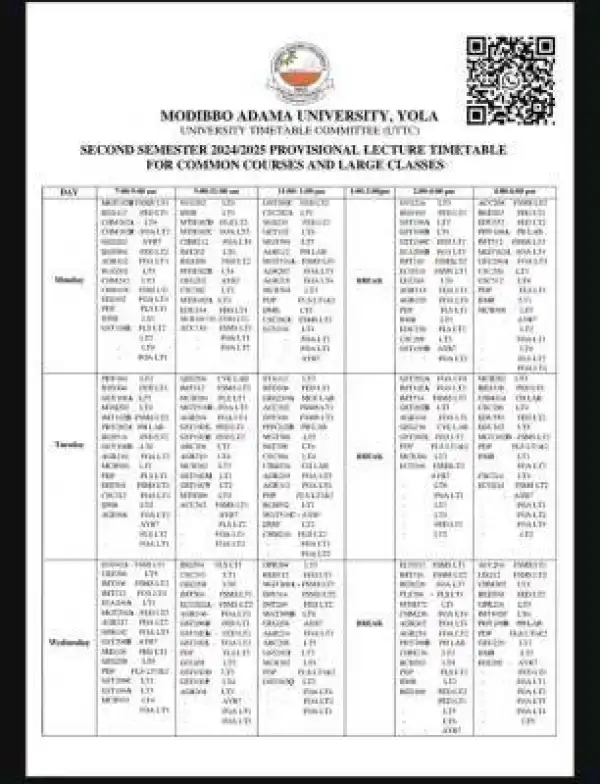MAUTECH 2nd semester resumption date and lecture timetable, 2024/2025