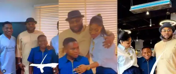 Tonto Dikeh and Son Reunites With Ex-Husband at Pastor Jerry Eze’s Residence