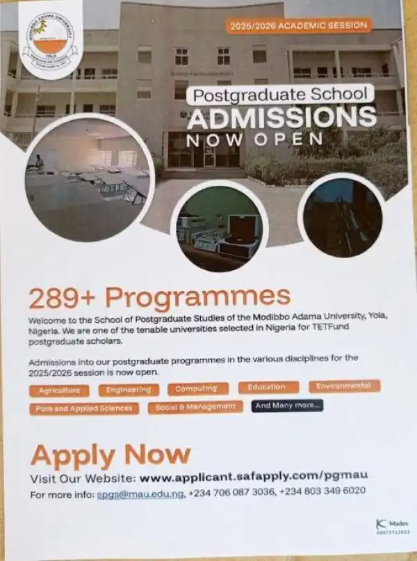 MAUTECH Postgraduate Admission form, 2025/2026