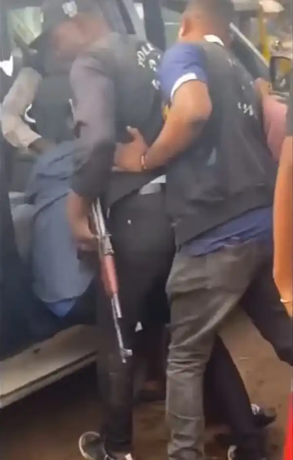 Kwara State Police Officers Seen Assaulting A Young Man After Labeling Him A Yahoo Boy (Video)