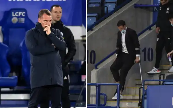 Leicester City star faces fight to be fit for FA Cup final vs Chelsea after being pictured on crutches