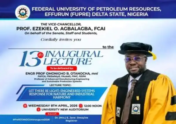 FUPRE announces 13th Inaugural Lecture