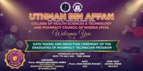 Uthman Bin Affan College of Health Sci. & Tech. Induction Ceremony for Pharmacy Technician Graduands