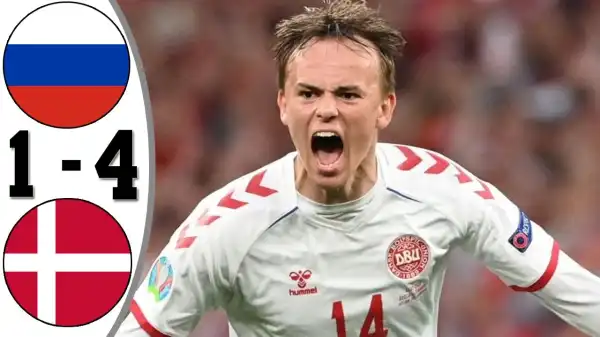Russia vs Denmark 1 − 4  (EURO 2020 Goals & Highlights)