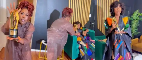 Emotional Moment as Uche Jombo Delivers Chioma Akpotha AMVCA Award