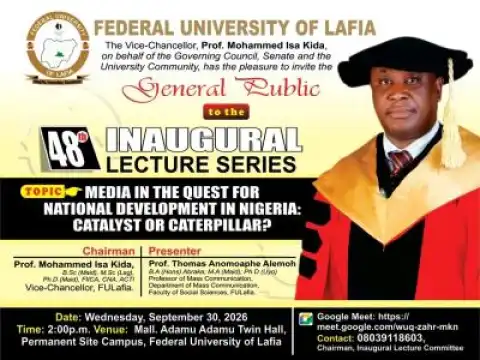 FULafia announces 48th Inaugural Lecture