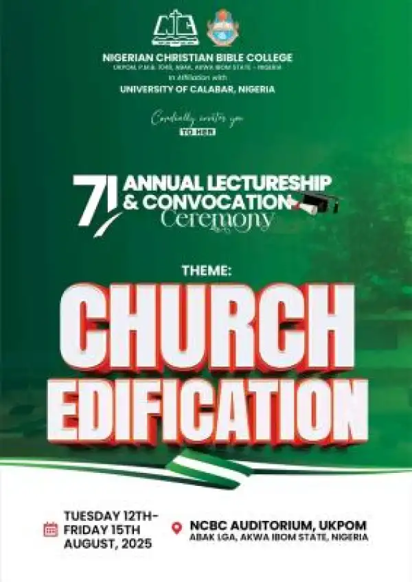 NCBC, Ukpom announces 71st Annual Lectureship & Convocation Ceremony