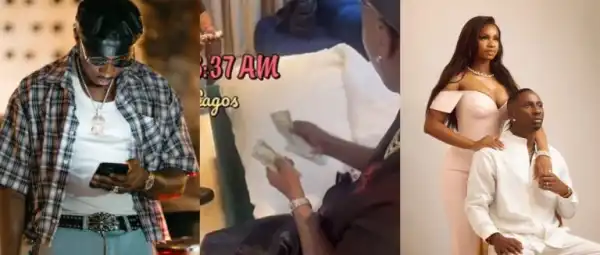 Juma Jux Spotted Sorting Dollars Ahead of Traditional Wedding to Priscilla Ojo